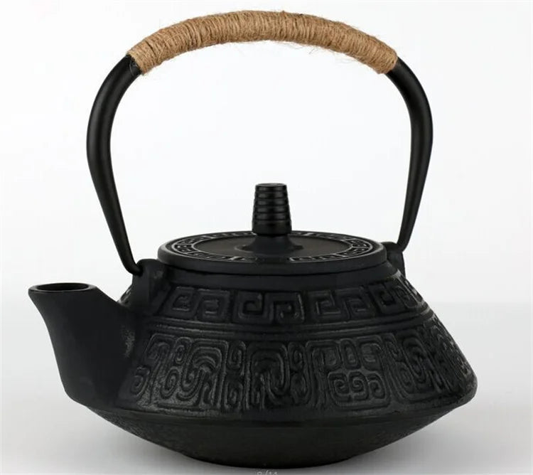 Harmony High Sale Kungfu tea set cast iron teapot 0.9L peony pattern iron kettle tea pot