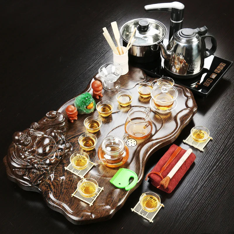 Hot selling Kongfu tea tray wooden tea table with all the tea sets good quality