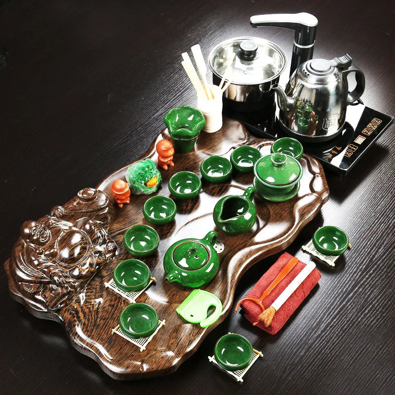 Hot selling Kongfu tea tray wooden tea table with all the tea sets good quality