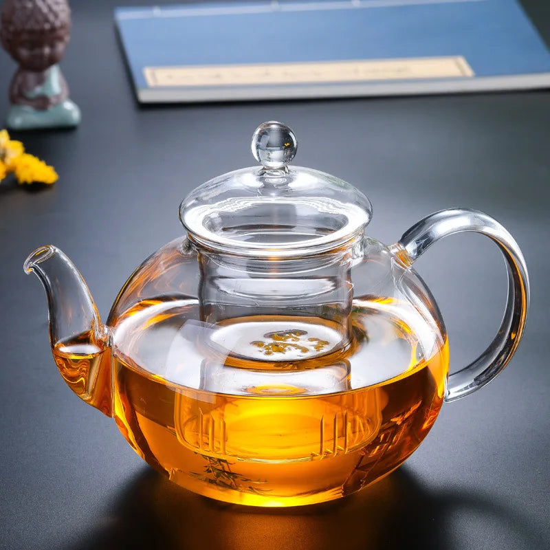 Harmony High Sale Thickened High Borosilicate Flower Heat-resistant  Filtration Glass Tea Pot