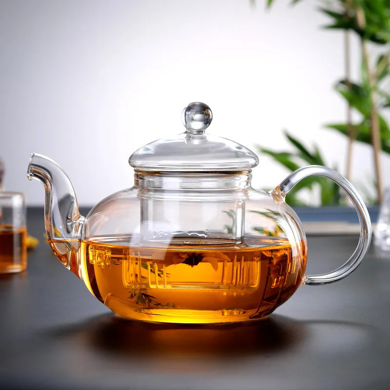 Harmony High Sale Thickened High Borosilicate Flower Heat-resistant  Filtration Glass Tea Pot