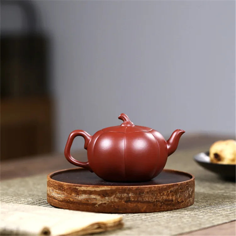 Hot selling Yixing purple clay  pumpkin bubble teapot all handmade raw ore teapot zisha hu