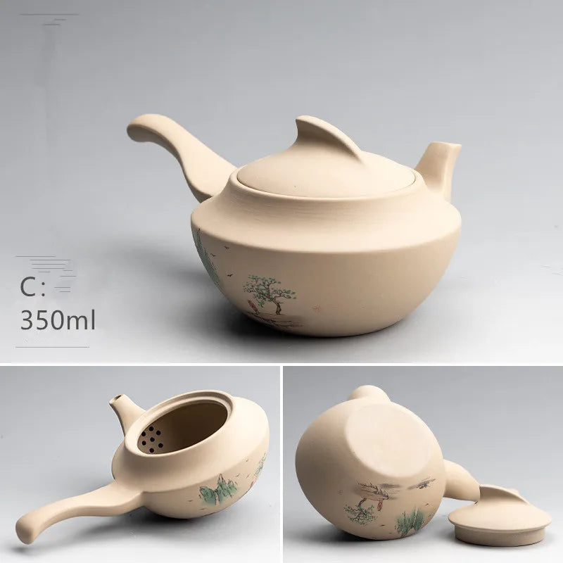 Harmony Top Sale Hand-painted Chinese Style Gift Box Simple Stoneware Clay Tea Pot Ceramic