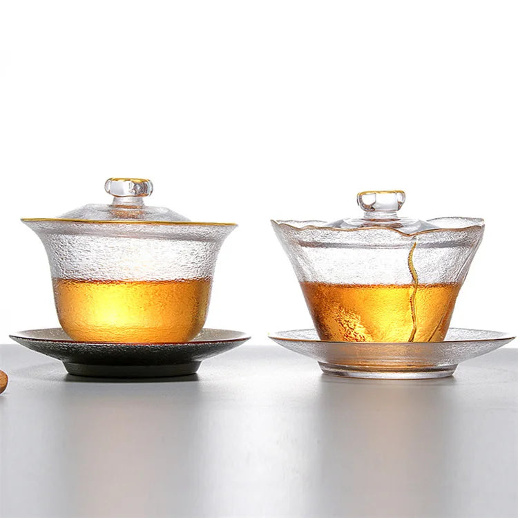 Harmony High Quality Tea Cup Bowl Kung Fu Chinese Traditions Handy Gaiwan Tea Lid Cups Glass Gaiwan