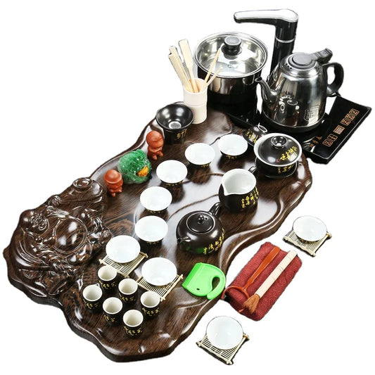 Hot selling Kongfu tea tray wooden tea table with all the tea sets good quality