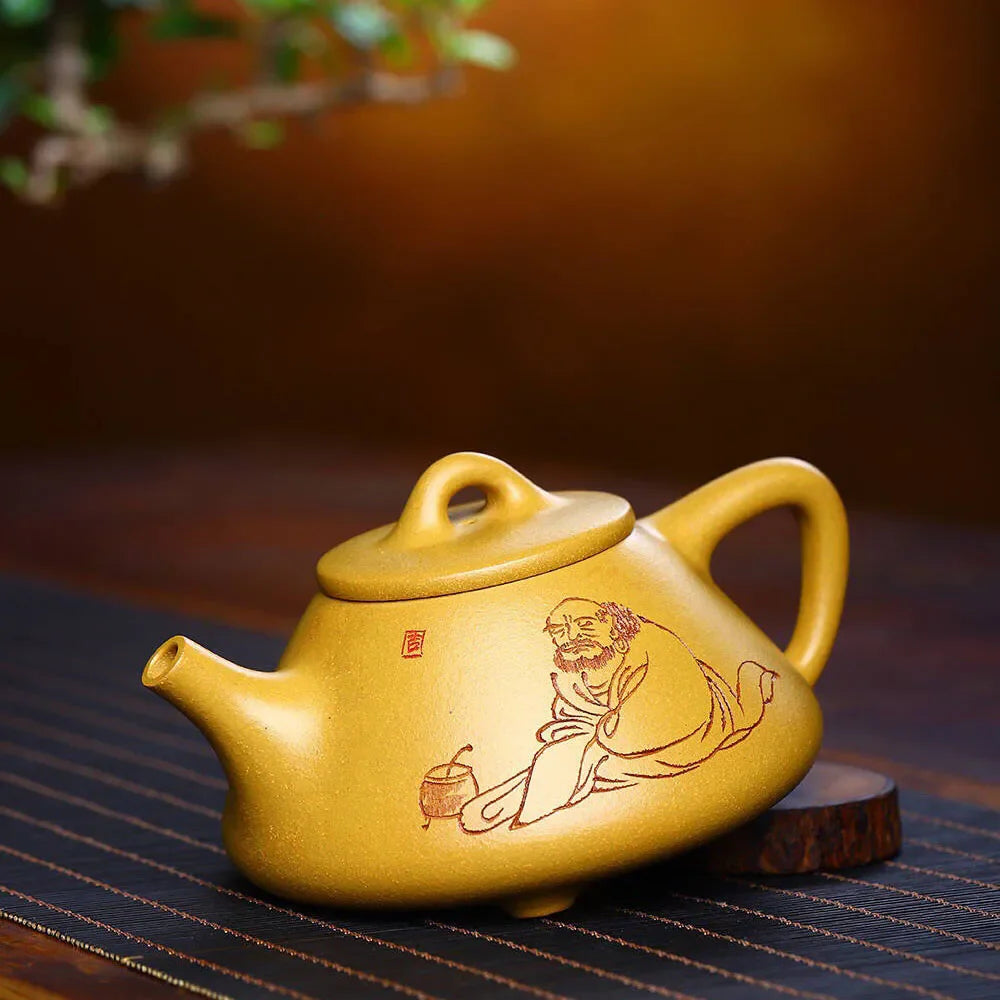 Wholesales Chinese famous Yixing purple clay teapot golden color Ziye shipiao 260 ml