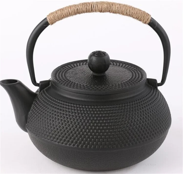 Harmony High Sale Kungfu tea set cast iron teapot 0.9L peony pattern iron kettle tea pot