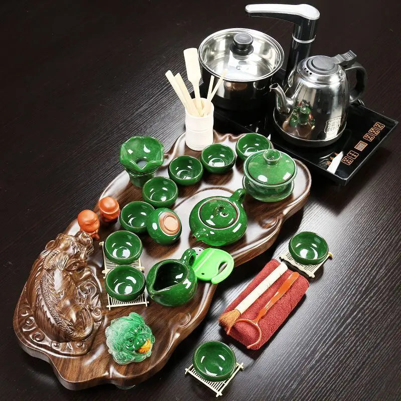 Best Selling Bamboo Gongfu Tea Table Serving Tray with tea set