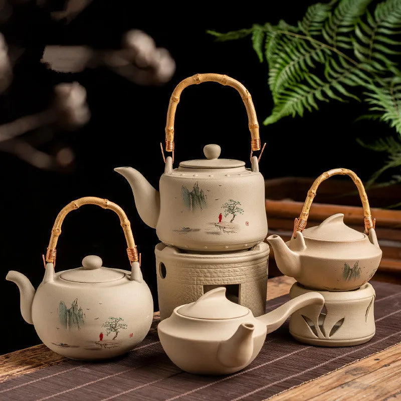 Harmony Top Sale Hand-painted Chinese Style Gift Box Simple Stoneware Clay Tea Pot Ceramic