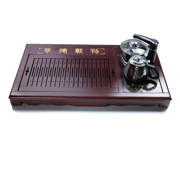 High quality wooden tea tray with cookers, two colors gongfu tea tray