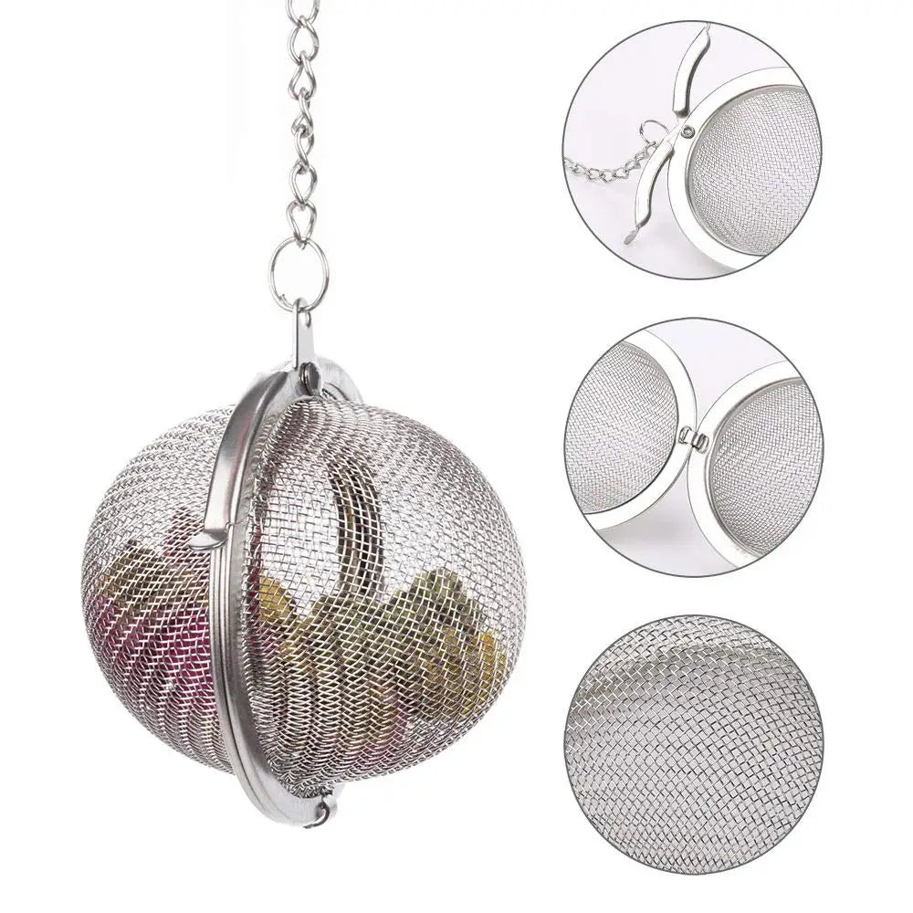 Harmony Wholesale Custom 304 Stainless Steel Sift Flower Tea Infusers Strainer Spice Sift Ball Stainless Steel Tea Ball Infuser