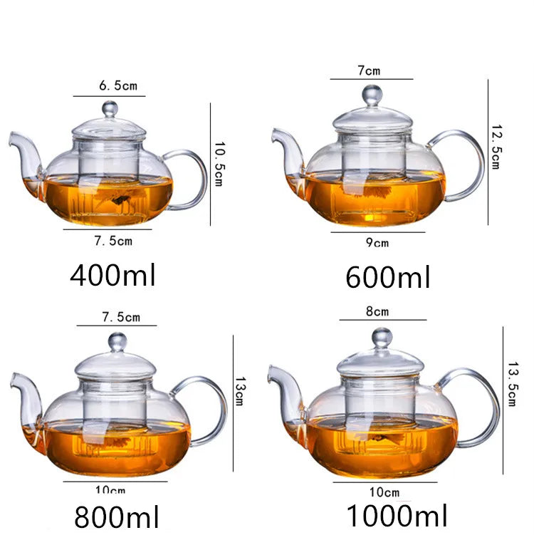 Harmony High Sale Thickened High Borosilicate Flower Heat-resistant  Filtration Glass Tea Pot