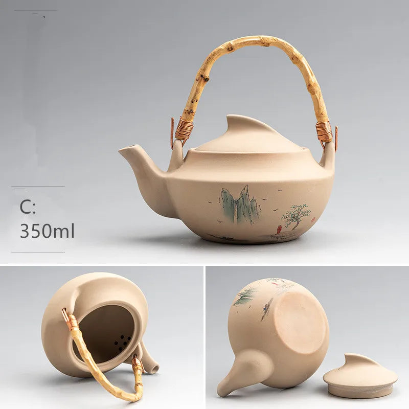 Harmony Top Sale Hand-painted Chinese Style Gift Box Simple Stoneware Clay Tea Pot Ceramic