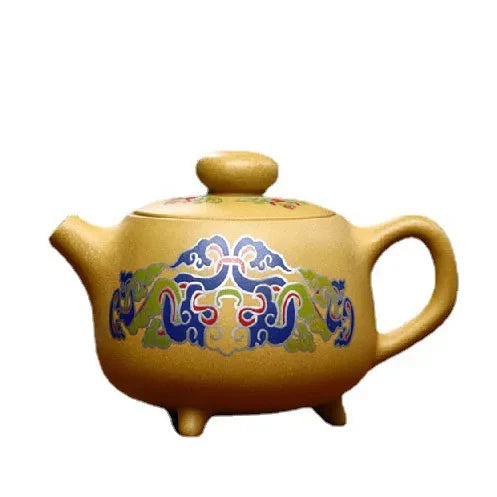 New style colour enamels purple clay tea pot 200 ml hand made yellow color zisha hu