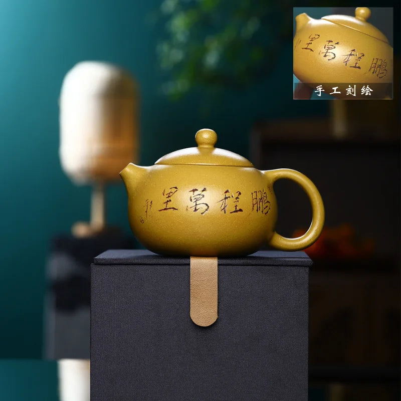 Hot selling famous Chinese kongfu teapot Yixing zisha hu hand made Xishi purple clay tea pot