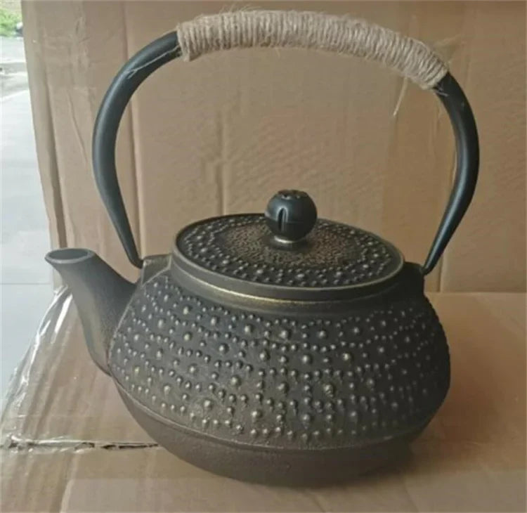 Harmony High Sale Kungfu tea set cast iron teapot 0.9L peony pattern iron kettle tea pot