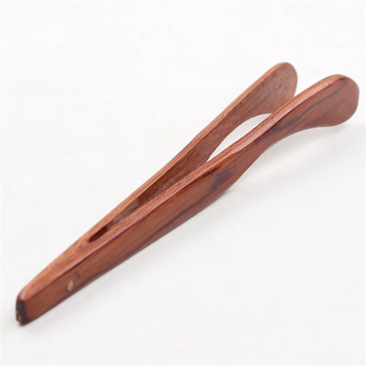 Harmony Hot Selling Natural Chinese Tea Tweezers Wooden Food Serving Tongs Set Food Bag Bamboo Tea Clip