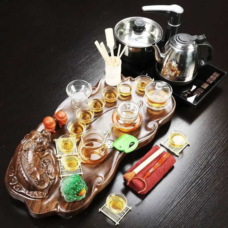 Best Selling Bamboo Gongfu Tea Table Serving Tray with tea set