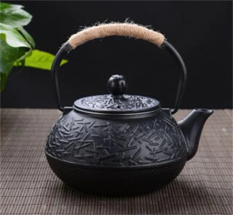 Harmony High Sale Kungfu tea set cast iron teapot 0.9L peony pattern iron kettle tea pot